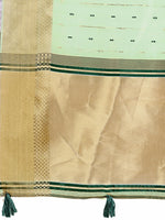 Thumbnail for Astita Olive Green Gold Organza Silk Saree - Lightweight Luxury for Your Ethnic Moments - Distacart