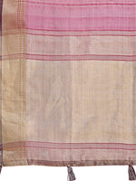 Thumbnail for Astita Purple Organza Woven Zari Work Traditional Tassel Saree - Distacart
