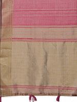 Thumbnail for Astita Magenta Organza Woven Zari Work Traditional Tassel Saree - Distacart
