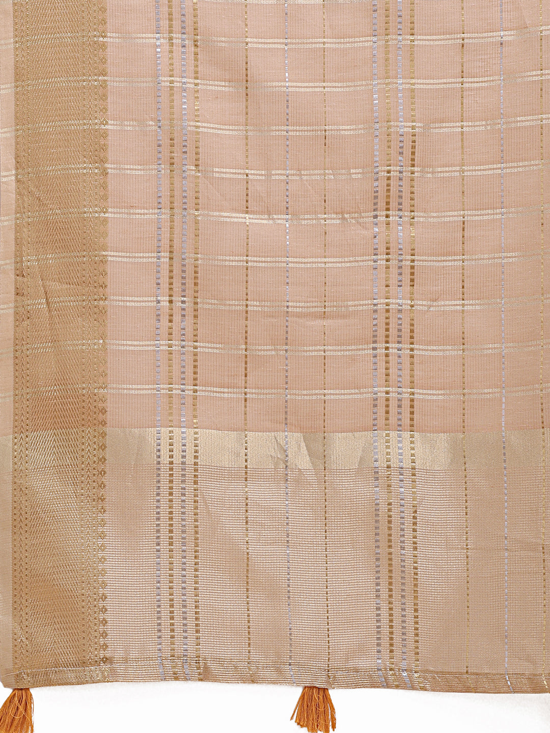 Astita Cream Organza Woven Zari Work Traditional Tassel Saree - Distacart