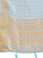 Thumbnail for Astita Sky Blue Organza Woven Zari Work Traditional Tassel Saree - Distacart