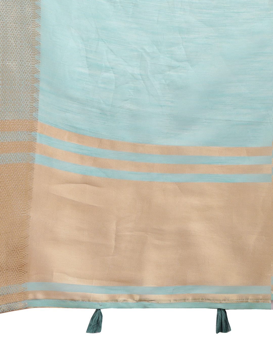 Astita Sea Green Gold Cotton Ready-to-Wear Saree - Simplicity Meets Effortless Grace - Distacart