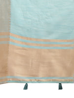 Thumbnail for Astita Sea Green Gold Cotton Ready-to-Wear Saree - Simplicity Meets Effortless Grace - Distacart