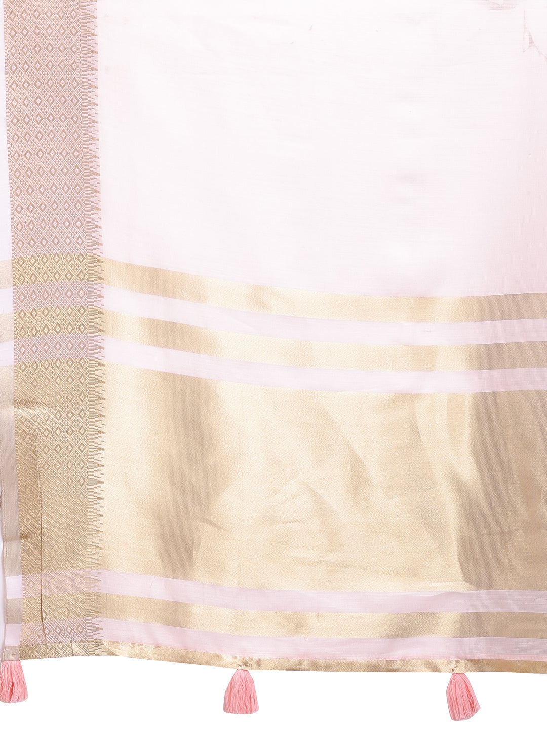Astita Light Pink Gold Cotton Ready-to-Wear Saree - Simplicity Meets Effortless Grace - Distacart