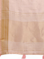 Thumbnail for Astita Peach Organza Woven Zari Work Traditional Tassel Saree - Distacart