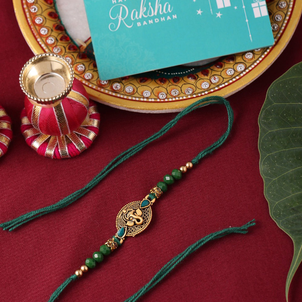 trueBrowns X Voylla Lord Ganesha Rakhi With Rudraksha - Distacart