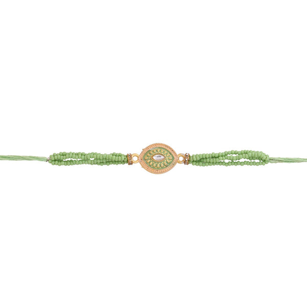 trueBrowns X Voylla Designer Beaded Rakhi With Roli Chaawal Pack - Distacart