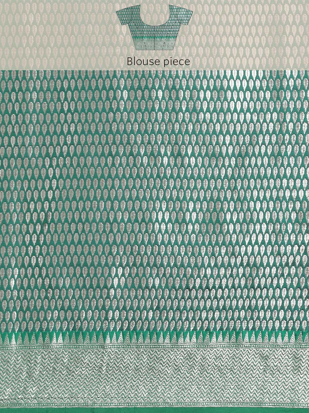 Magenta Brocade Woven Zari Design Floral Saree with Unstitched Blouse - Hiral Fashion - Distacart