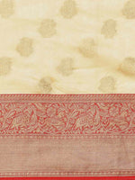 Thumbnail for White Pure Silk Woven Zari Design Floral Saree with Unstitched Blouse - Hiral Fashion - Distacart