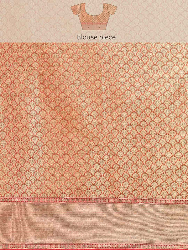 Yellow Pure Silk Woven Zari Design Floral Saree with Unstitched Blouse - Hiral Fashion - Distacart