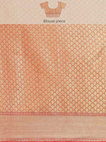 Thumbnail for Yellow Pure Silk Woven Zari Design Floral Saree with Unstitched Blouse - Hiral Fashion - Distacart