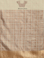 Thumbnail for Brown Silk Blend Digital Print Floral Saree with Unstitched Blouse - Hiral Fashion - Distacart