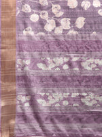 Thumbnail for Lavender Silk Blend Digital Print Floral Saree with Unstitched Blouse - Hiral Fashion - Distacart