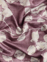 Thumbnail for Purple Silk Blend Digital Print Floral Saree with Unstitched Blouse - Hiral Fashion - Distacart