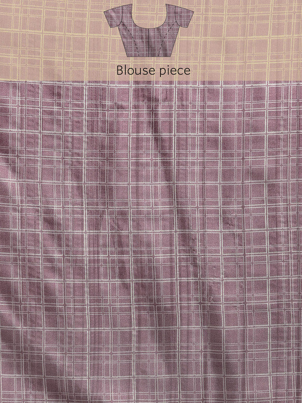 Purple Silk Blend Digital Print Floral Saree with Unstitched Blouse - Hiral Fashion - Distacart