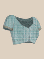 Thumbnail for Turquoise Silk Blend Digital Print Floral Saree with Unstitched Blouse - Hiral Fashion - Distacart