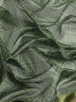 Thumbnail for Green Kanjeevaram Silk Digital Print Geomatric Saree with Unstitched Blouse - Hiral Fashion - Distacart