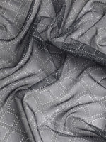 Thumbnail for Gray Kanjeevaram Silk Digital Print Geomatric Saree with Unstitched Blouse - Hiral Fashion - Distacart