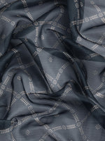 Thumbnail for Gray Kanjeevaram Silk Digital Print Geomatric Saree with Unstitched Blouse - Hiral Fashion - Distacart