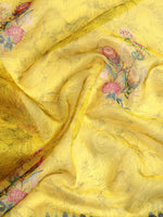 Thumbnail for Mustard Kanjeevaram Silk Digital Print Floral Saree with Unstitched Blouse - Hiral Fashion - Distacart