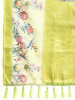 Thumbnail for Navy Blue Kanjeevaram Silk Digital Print Floral Saree with Unstitched Blouse - Hiral Fashion - Distacart