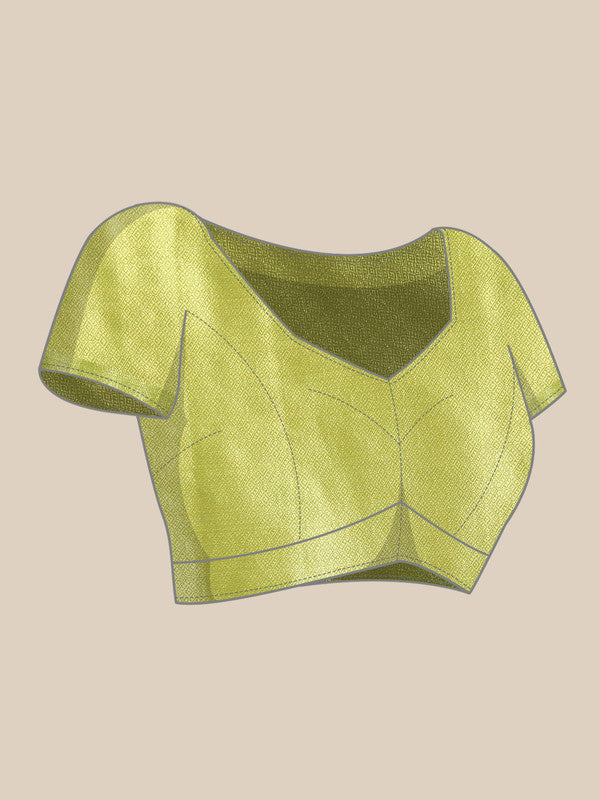 Navy Blue Kanjeevaram Silk Digital Print Floral Saree with Unstitched Blouse - Hiral Fashion - Distacart