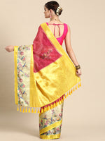 Thumbnail for Red Kanjeevaram Silk Digital Print Floral Saree with Unstitched Blouse - Hiral Fashion - Distacart