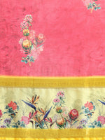 Thumbnail for Red Kanjeevaram Silk Digital Print Floral Saree with Unstitched Blouse - Hiral Fashion - Distacart