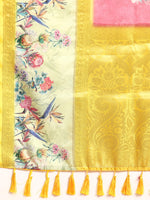 Thumbnail for Red Kanjeevaram Silk Digital Print Floral Saree with Unstitched Blouse - Hiral Fashion - Distacart