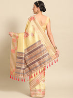 Thumbnail for Mustard Art Silk Printed Floral Saree with Unstitched Blouse - Hiral Fashion - Distacart