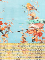 Thumbnail for Blue Art Silk Printed Floral Saree with Unstitched Blouse - Hiral Fashion - Distacart