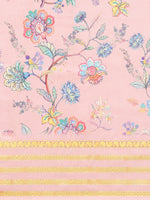 Thumbnail for Pink Art Silk Printed Floral Saree with Unstitched Blouse - Hiral Fashion - Distacart