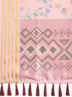 Thumbnail for Pink Art Silk Printed Floral Saree with Unstitched Blouse - Hiral Fashion - Distacart