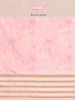 Thumbnail for Pink Art Silk Printed Floral Saree with Unstitched Blouse - Hiral Fashion - Distacart