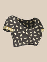 Thumbnail for Black Art Silk Printed Floral Saree with Unstitched Blouse - Hiral Fashion - Distacart