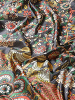Thumbnail for Black Art Silk Printed Kalamkari Saree with Unstitched Blouse - Hiral Fashion - Distacart