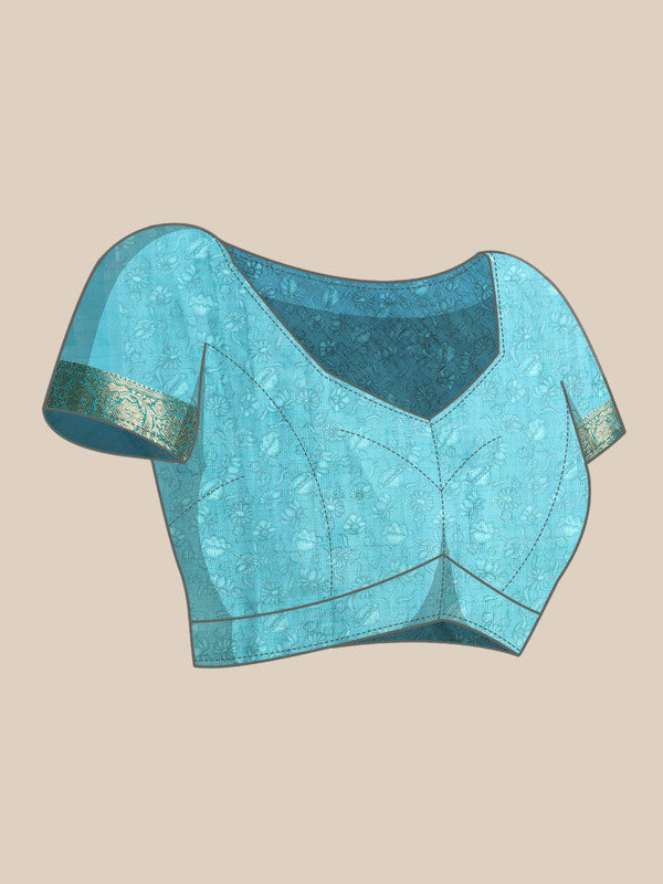 Peach Munga Silk Digital Print Floral Saree with Unstitched Blouse - Hiral Fashion