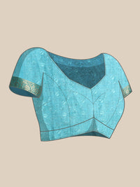 Thumbnail for Peach Munga Silk Digital Print Floral Saree with Unstitched Blouse - Hiral Fashion