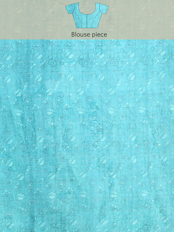 Peach Munga Silk Digital Print Floral Saree with Unstitched Blouse - Hiral Fashion