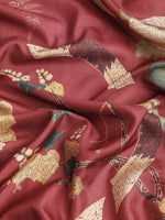Thumbnail for Red Kanchipuram Silk Digital Print Floral Saree with Unstitched Blouse - Hiral Fashion - Distacart