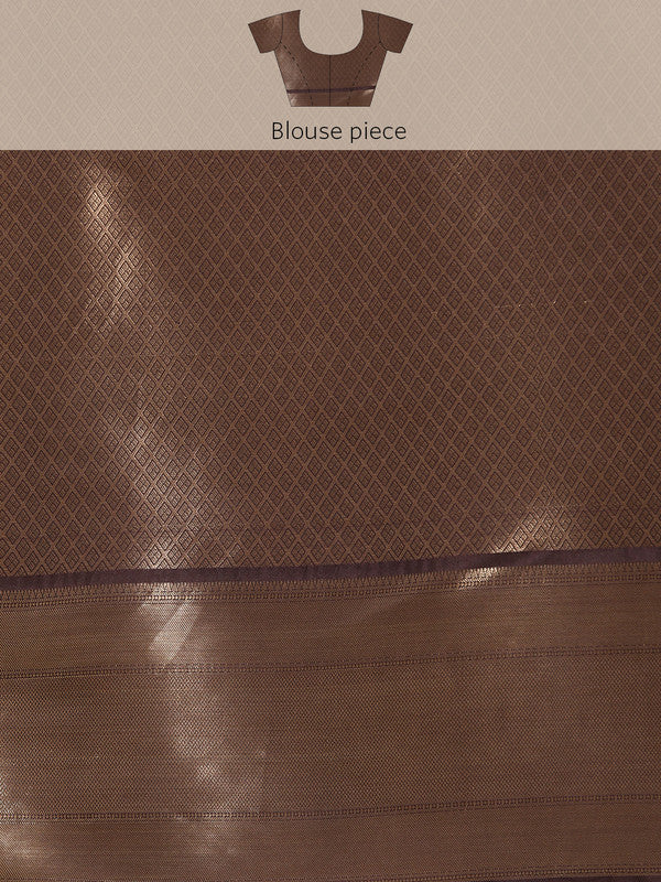 Purple Kanchipuram Silk Digital Print Floral Saree with Unstitched Blouse - Hiral Fashion - Distacart