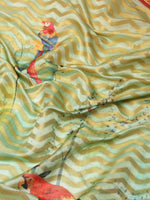 Thumbnail for Green Art Silk Printed Abstract Saree with Unstitched Blouse - Hiral Fashion - Distacart