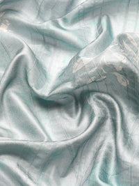 Thumbnail for Gray Silk Blend Digital Print Floral Saree with Unstitched Blouse - Hiral Fashion