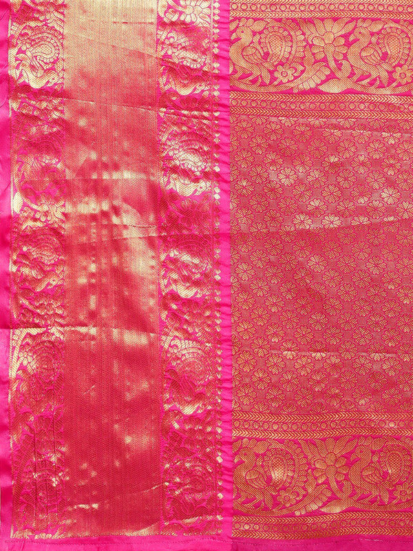 Black Pure Silk Woven Zari Design Polka Dots Saree with Unstitched Blouse - Hiral Fashion - Distacart