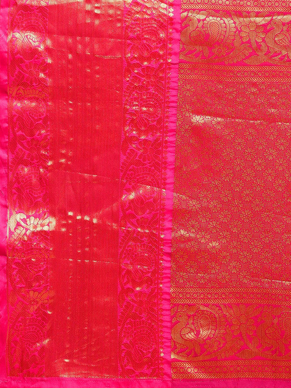 Mustard Pure Silk Woven Zari Design Polka Dots Saree with Unstitched Blouse - Hiral Fashion - Distacart