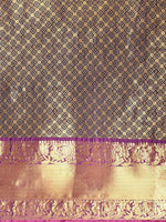 Thumbnail for Navy Blue Pure Silk Woven Zari Design Polka Dots Saree with Unstitched Blouse - Hiral Fashion - Distacart