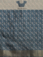 Thumbnail for Turquoise Silk Blend Digital Print Floral Saree with Unstitched Blouse - Hiral Fashion - Distacart