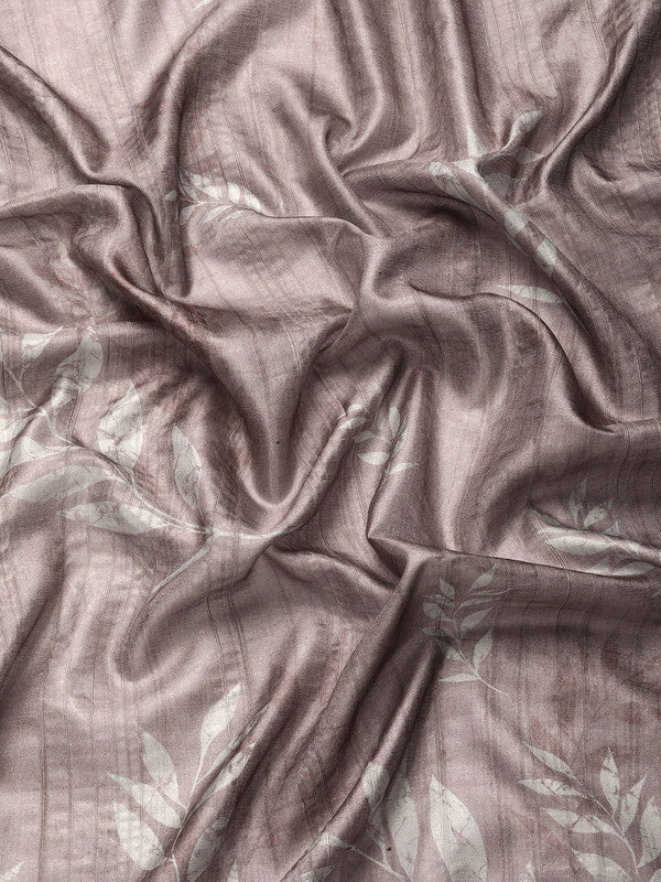 Brown Silk Blend Digital Print Floral Saree with Unstitched Blouse - Hiral Fashion - Distacart