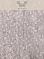 Thumbnail for Brown Silk Blend Digital Print Floral Saree with Unstitched Blouse - Hiral Fashion - Distacart