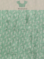 Thumbnail for Green Silk Blend Digital Print Floral Saree with Unstitched Blouse - Hiral Fashion - Distacart